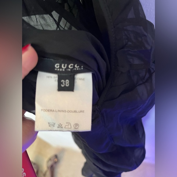 Gucci Tom Ford S/S 2003 black ruffle plunging neckline backless silk mini dress - Picture 13 of 15